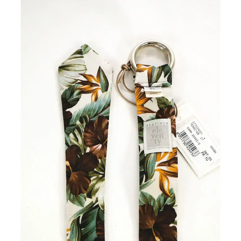 $220 ELEVENTY - PURE SILK Made In Italy O Ring Belt-One Size